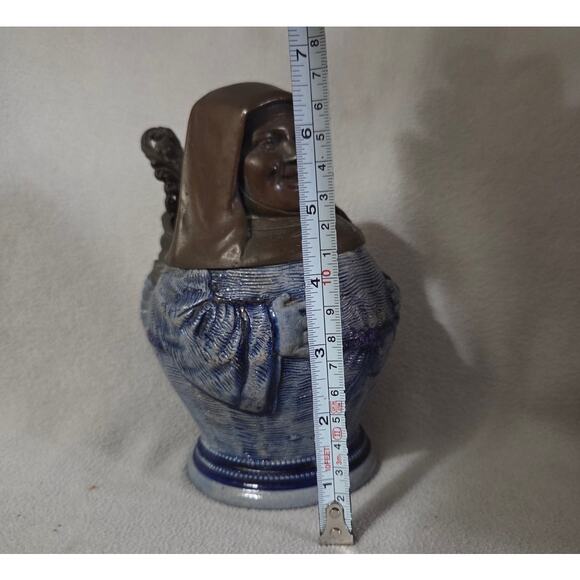 Antique German Character Beer Stein Copper Monk Nun Merkelbach & Wick c.1890s - Picture 8 of 11